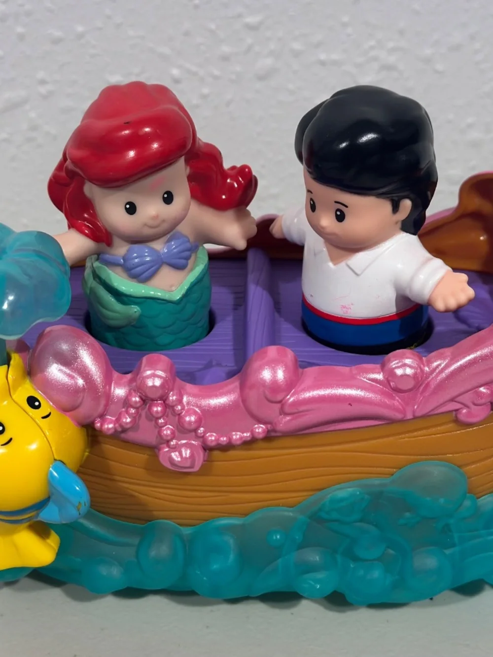 Fisher Price Disney Little People Little Mermaid Ariel Eric Carriage Boat LOT